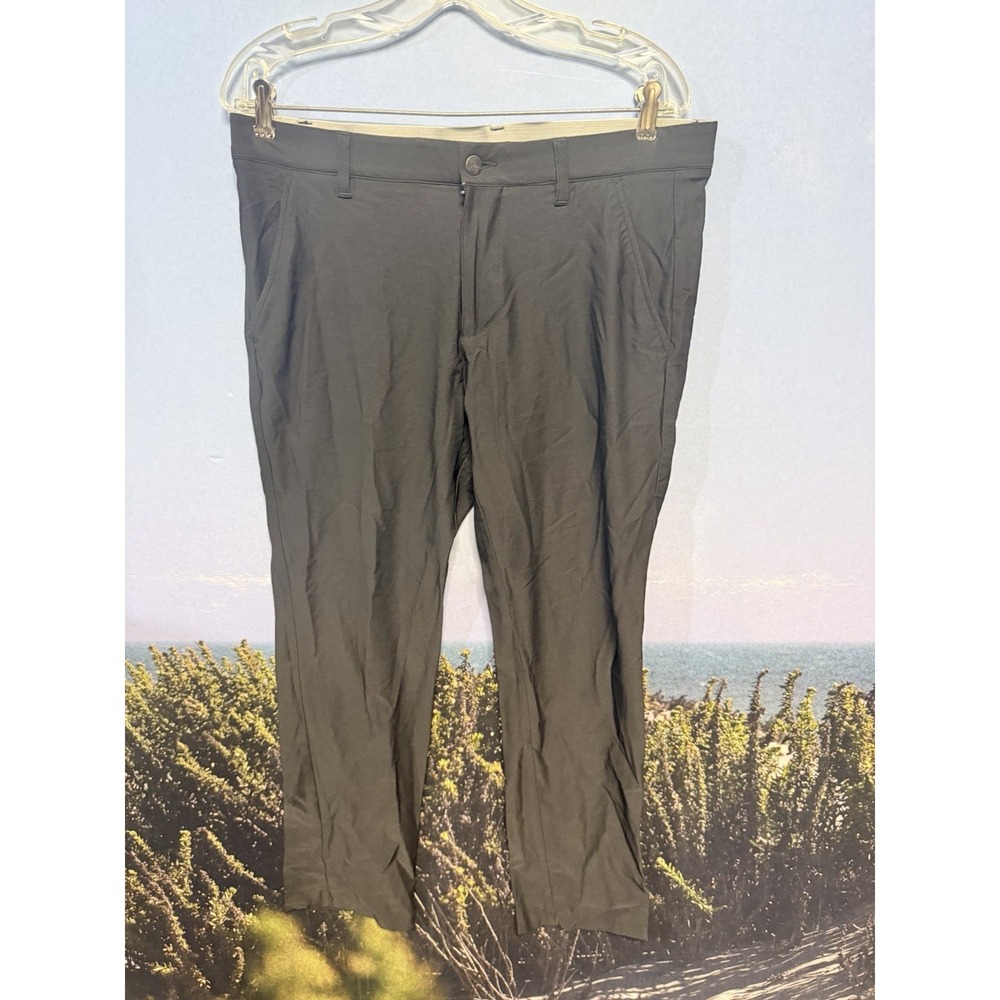 Adidas Mens 32x30 Black Golf Pants Performance Stretch Flat Front Athletic